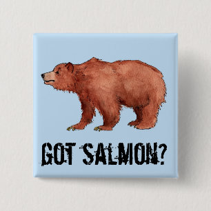 Badge Carré 5 Cm Saumon obtenu ?  Edmond l'ours