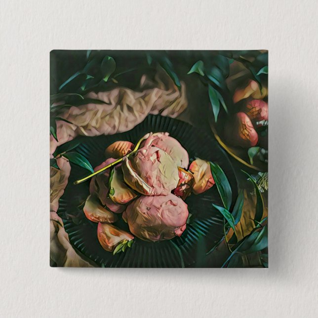 Badge Carré 5 Cm Saupoudrer de crème glacée (Devant)