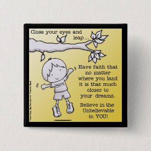 Badge Carré 5 Cm Saut de la foi