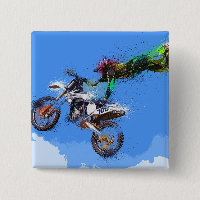 Badge Carré 5 Cm Saut motocross motocross (Devant)
