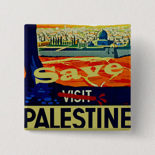 Badge Carré 5 Cm Sauvez la Palestine