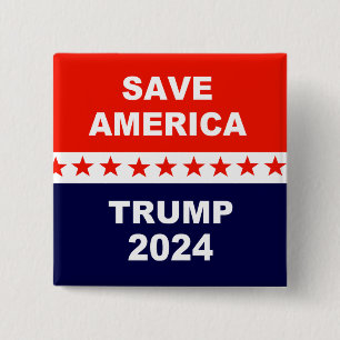 Badge Carré 5 Cm Sauvez l'Amérique Trump 2024
