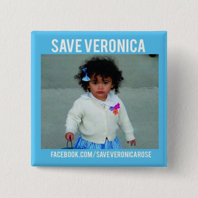 Badge Carré 5 Cm Sauvez le bouton de Veronica (Devant)