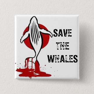 Badge Carré 5 Cm Sauvez les baleines