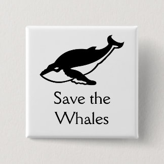 Badge Carré 5 Cm Sauvez les baleines