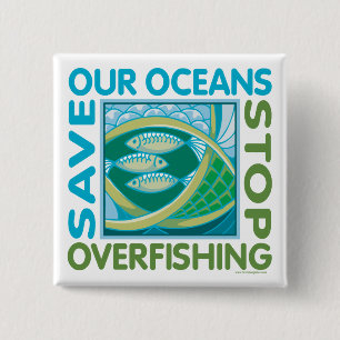 Badge Carré 5 Cm Sauvez nos océans