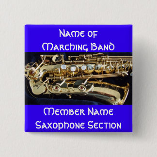 Badge Carré 5 Cm Saxophone