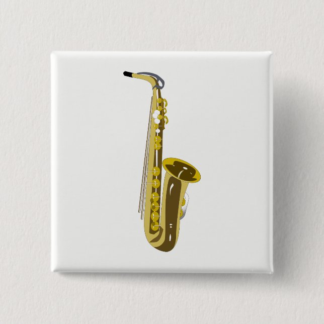 Badge Carré 5 Cm Saxophone (Devant)