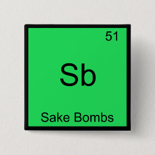 Badge Carré 5 Cm Sb - Bombes de Saké T-Shirt Symbole d'Élément de C