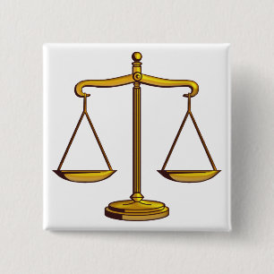 Badge Carré 5 Cm Scales of Justice - bouton droit
