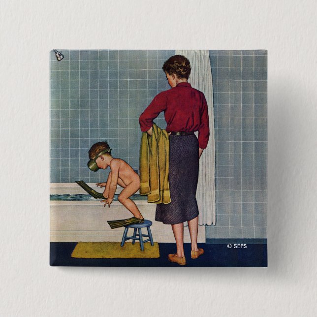 Badge Carré 5 Cm Scaphandre dans le baquet (Devant)