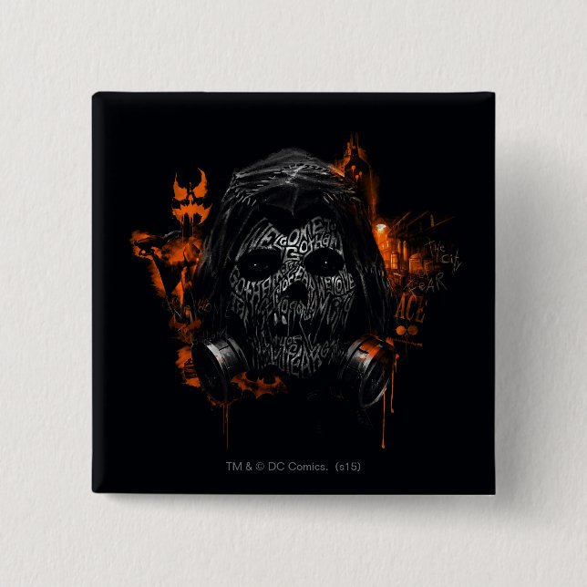 Badge Carré 5 Cm Scarecrow - Bienvenue À Gotham City (Devant)