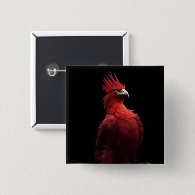 Badge Carré 5 Cm Scarlet Phoenix Est Fière (Devant & derrière)