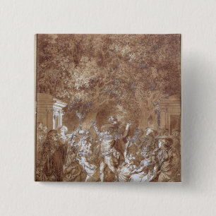 Badge Carré 5 Cm Scène de 'du mariage de Figaro