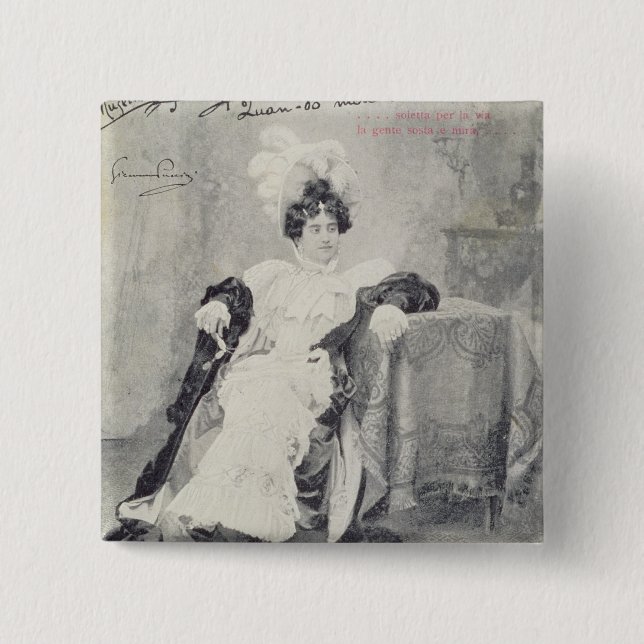 Badge Carré 5 Cm Scène de l'acte II La Boheme d'opéra ' (Devant)