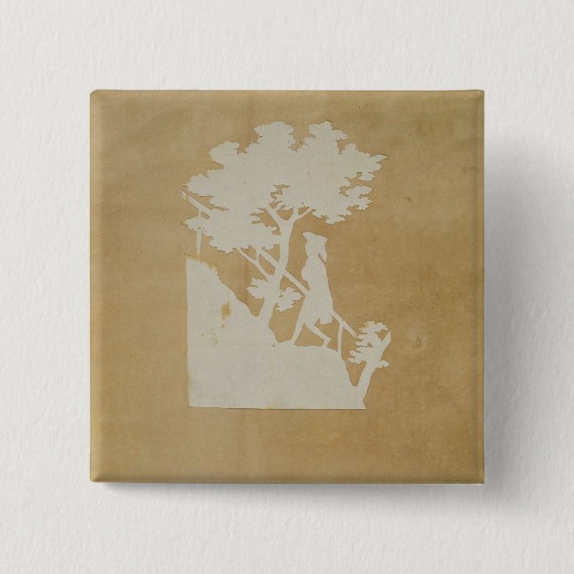 Badge Carré 5 Cm Scène de région boisée (Devant)