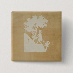 Badge Carré 5 Cm Scène de région boisée