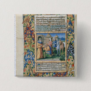 Badge Carré 5 Cm Scène des 'heures des d'Orleans de Louis