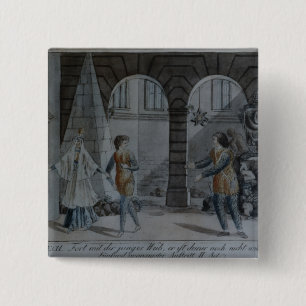 Badge Carré 5 Cm Scène 'du Flute magique