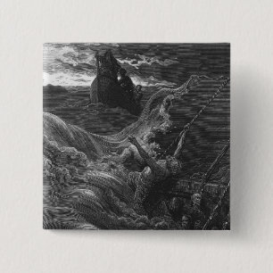 Badge Carré 5 Cm Scène 'du givre du Mariner antique