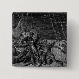 Badge Carré 5 Cm Scène 'du givre du Mariner antique