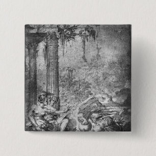 Badge Carré 5 Cm Scène magique