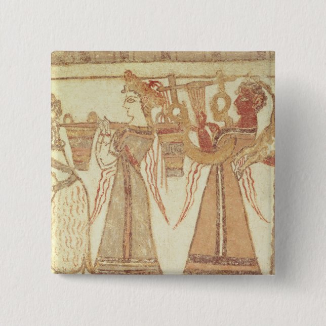Badge Carré 5 Cm Scène rituelle de culte (Devant)