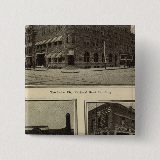 Badge Carré 5 Cm Scènes, Boise, Idaho (Devant)
