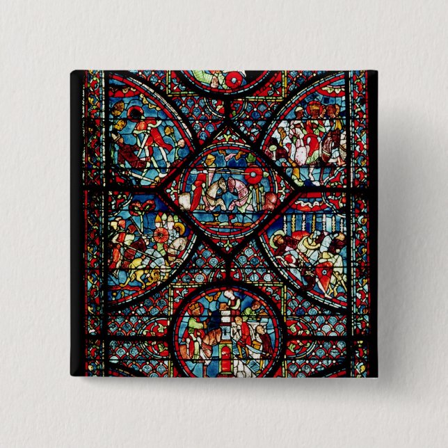 Badge Carré 5 Cm Scènes de la vie de Charlemagne (Devant)