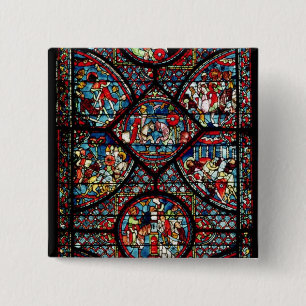 Badge Carré 5 Cm Scènes de la vie de Charlemagne