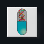 Badge Carré 5 Cm Science de la capture d'ADN<br><div class="desc">Capsule ADN</div>