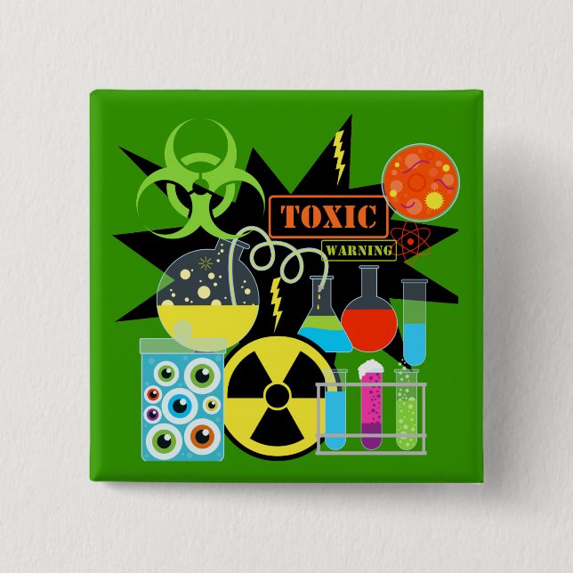 Badge Carré 5 Cm Scientifique fou (Devant)