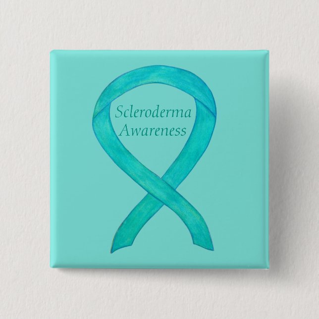 Badge Carré 5 Cm Scleroderma Sensibilisation Ruban Pins Personnalis (Devant)