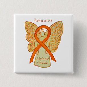 Badge Carré 5 Cm Sclérose en plaques Sensibilisation à l'angle Épin