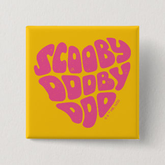 Badge Carré 5 Cm Scooby Doo Doo Heart