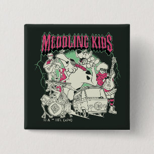 Badge Carré 5 Cm Scooby-Doo et le groupe Gang Meddling Kids Punk