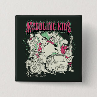 Badge Carré 5 Cm Scooby-Doo et le groupe Gang Meddling Kids Punk