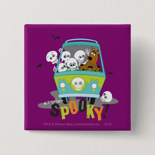 Badge Carré 5 Cm Scooby-Doo Spooky Mystery Machine (Devant)