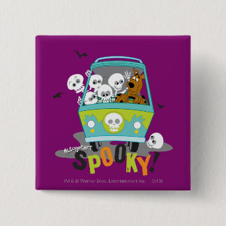 Badge Carré 5 Cm Scooby-Doo Spooky Mystery Machine