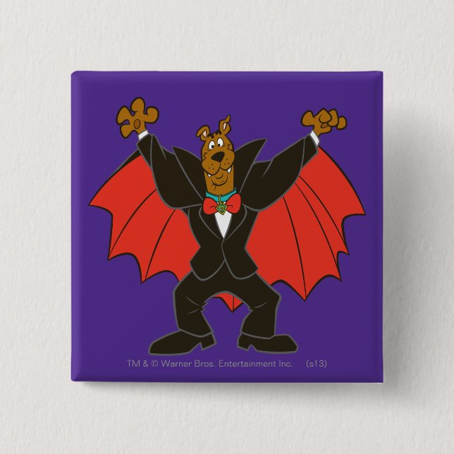 Badge Carré 5 Cm Scooby Dracula (Devant)