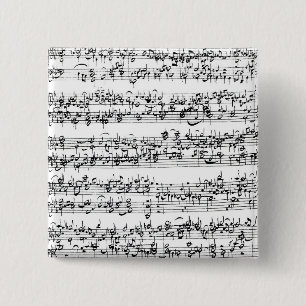 Badge Carré 5 Cm Score de musique de Johann Sebastian Bach