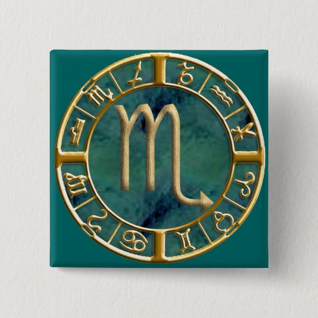 Badge Carré 5 Cm Scorpion (Devant)