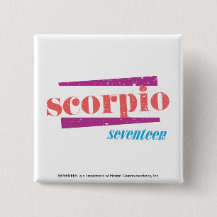 Badge Carré 5 Cm Scorpion LtPink