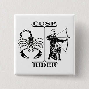 Badge Carré 5 Cm Scorpion/Sagittaire
