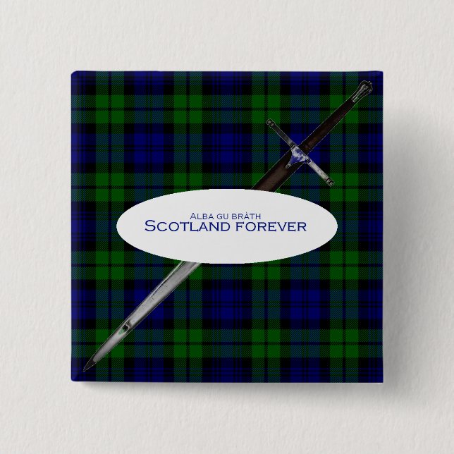 Badge Carré 5 Cm Scotland Forever Alba gu bràth (Devant)