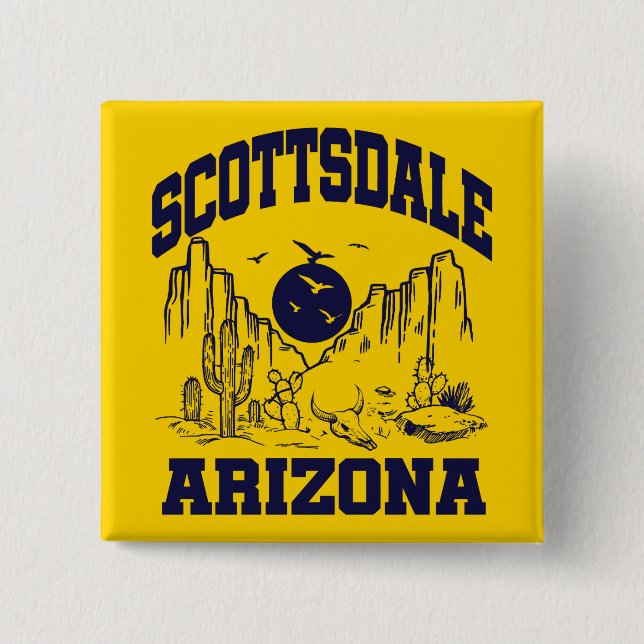 Badge Carré 5 Cm Scottsdale, Arizona (Devant)