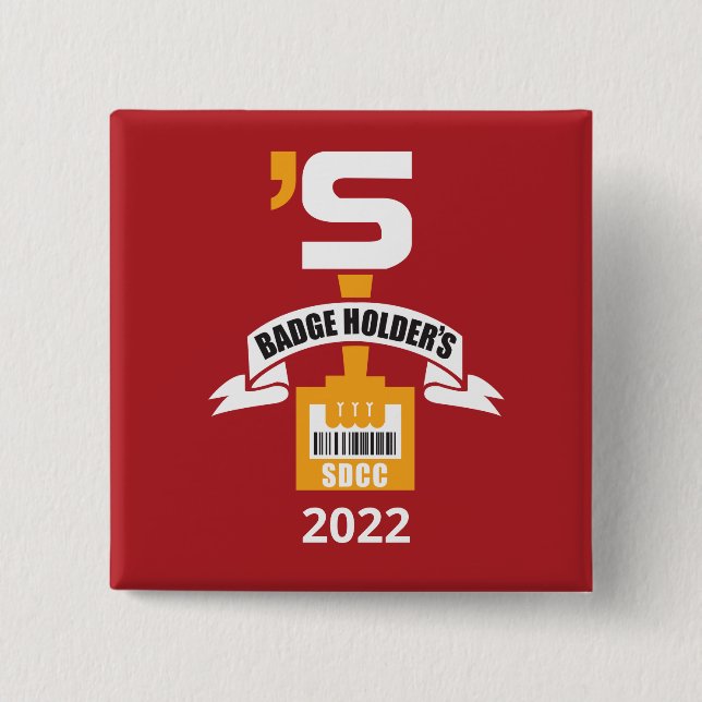 Badge Carré 5 Cm SDCC : broche BH 2022 (Devant)