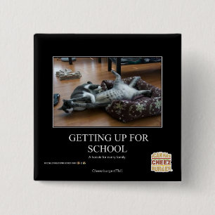 Badge Carré 5 Cm Se lever pour l'école