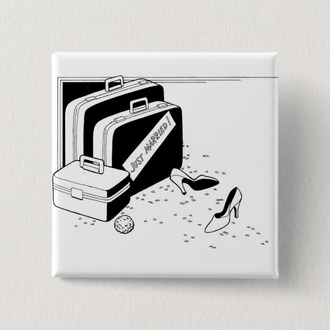 Badge Carré 5 Cm Se marier Classique Spécial Personnalisé (Devant)