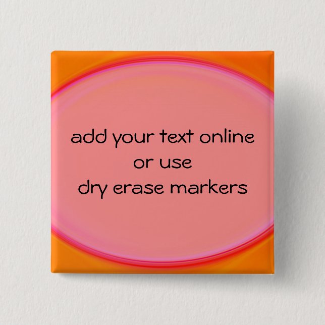 Badge Carré 5 Cm séchez le bouton d'effacement (Devant)